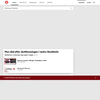 TV4 startsida 2023