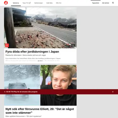 TV4 startsida 2024