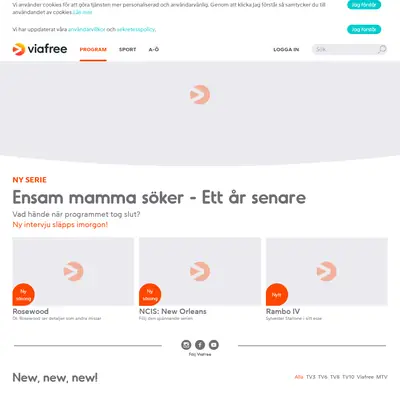 TV8 startsida 2019
