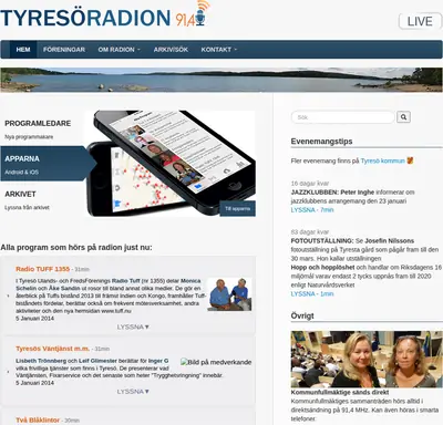 SD Tyresö närradio startsida 2014