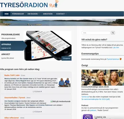 SD Tyresö närradio startsida 2016