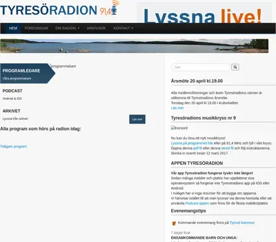 SD Tyresö närradio startsida 2017