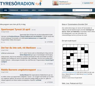 SD Tyresö närradio startsida 2018