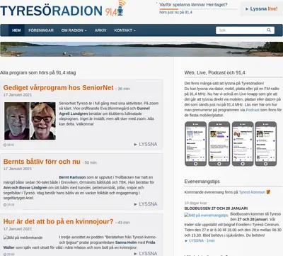 SD Tyresö närradio startsida 2021