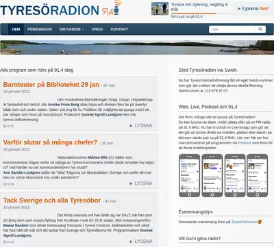 SD Tyresö närradio startsida 2022