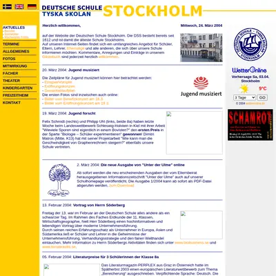 tyskaskolan.se startsida 2004