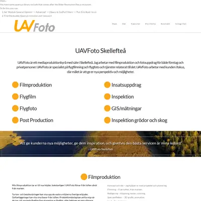 uavfoto.se startsida 2021