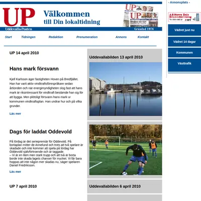 Uddevalla-Posten uddevallaposten.se startsida 2012