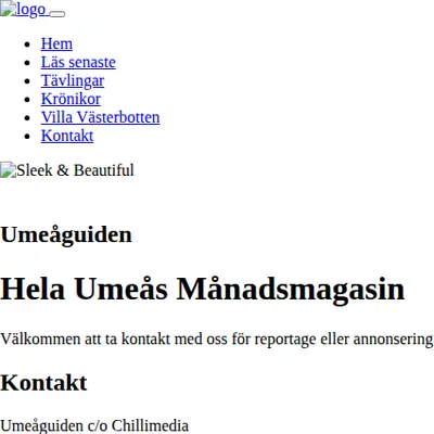 Umeå Guiden startsida 2019