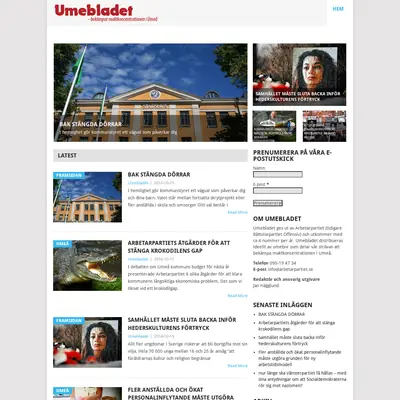 Umebladet startsida 2017