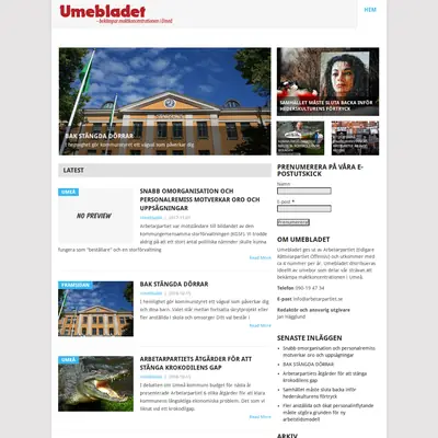Umebladet startsida 2018