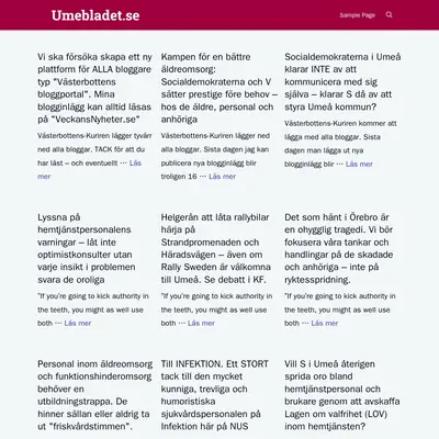 Umebladet startsida 2025