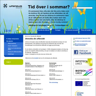 www.uminovainnovation.se startsida 2011