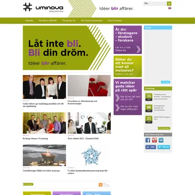 www.uminovainnovation.se startsida 2013
