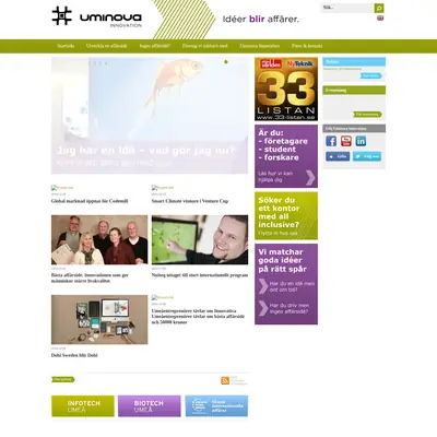www.uminovainnovation.se startsida 2015