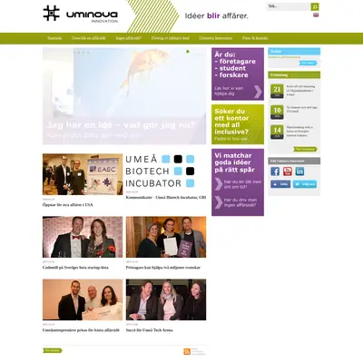 www.uminovainnovation.se startsida 2016