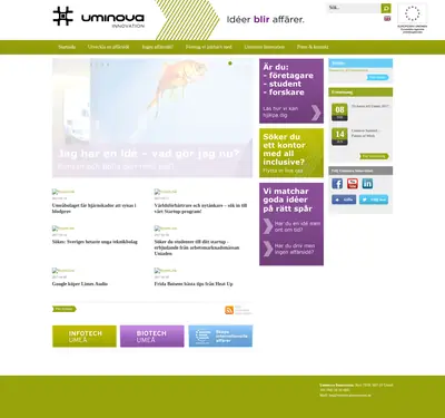 www.uminovainnovation.se startsida 2017