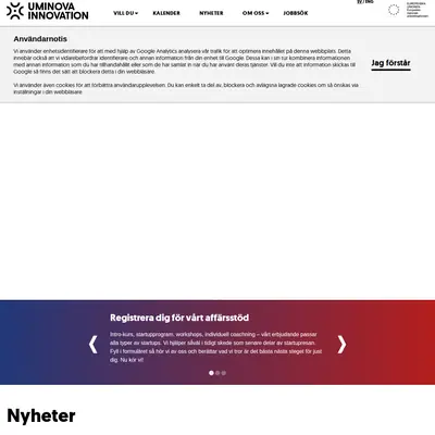 www.uminovainnovation.se startsida 2021