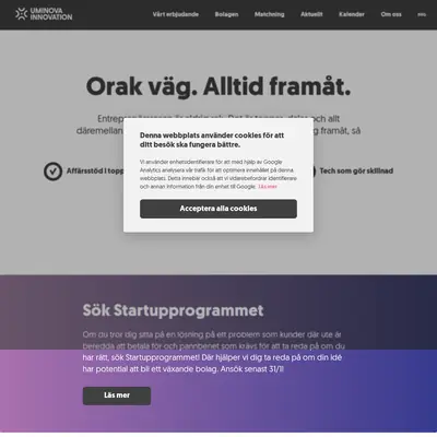 www.uminovainnovation.se startsida 2022
