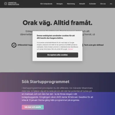 www.uminovainnovation.se startsida 2025