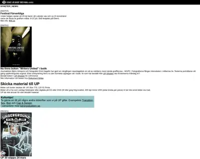 UNDERGROUND PRODUCTIONS startsida 2006