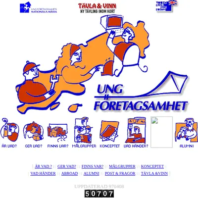 ungforetagsamhet.se startsida 1998