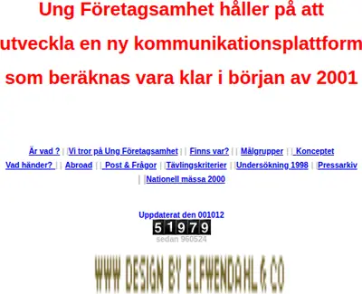 ungforetagsamhet.se startsida 2001