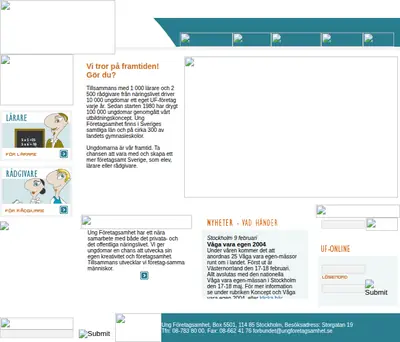 ungforetagsamhet.se startsida 2004