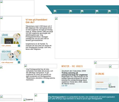 ungforetagsamhet.se startsida 2005