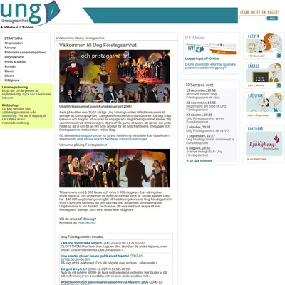 ungforetagsamhet.se startsida 2007
