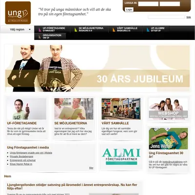 ungforetagsamhet.se startsida 2011