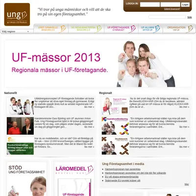 ungforetagsamhet.se startsida 2013
