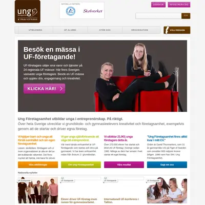 ungforetagsamhet.se startsida 2014