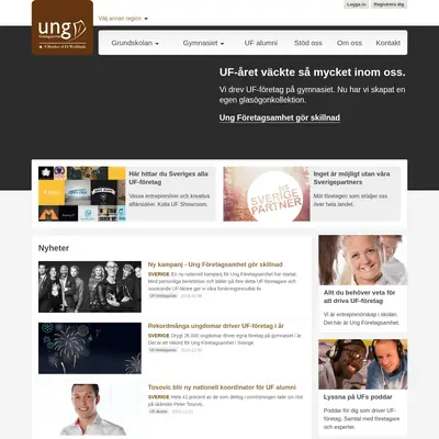 ungforetagsamhet.se startsida 2016
