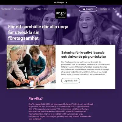 ungforetagsamhet.se startsida 2025
