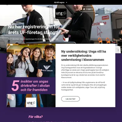 ungforetagsamhet.se startsida 2026