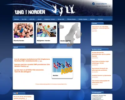 Ung i Norden startsida 2012