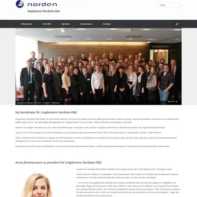 Ung i Norden startsida 2016