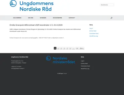 Ung i Norden startsida 2020
