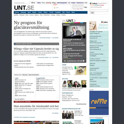 unt.se startsida 2011