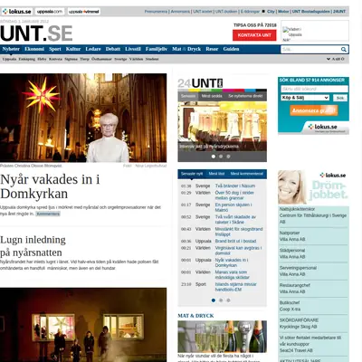 unt.se startsida 2012