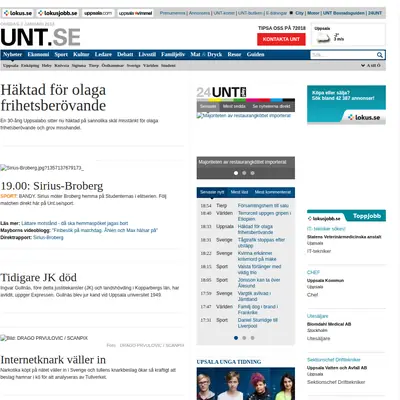 unt.se startsida 2013