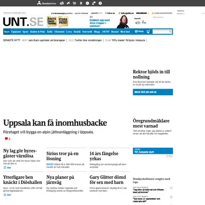 unt.se startsida 2015
