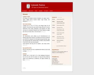 Upplands Nationsblad (UNB) startsida 2005