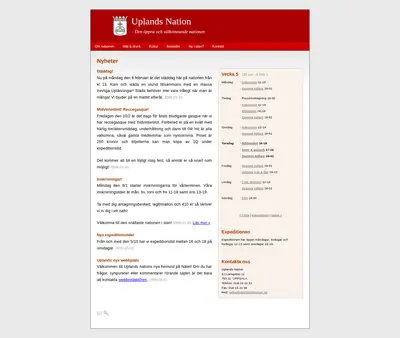 Upplands Nationsblad (UNB) startsida 2006