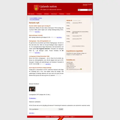 Upplands Nationsblad (UNB) startsida 2008