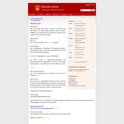 Upplands Nationsblad (UNB) startsida 2009