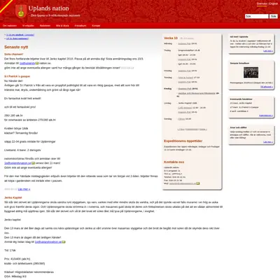 Upplands Nationsblad (UNB) startsida 2010
