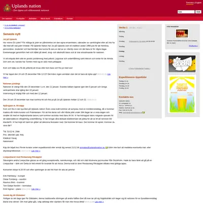 Upplands Nationsblad (UNB) startsida 2015
