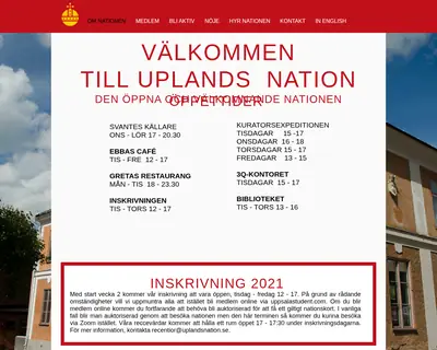 Upplands Nationsblad (UNB) startsida 2021